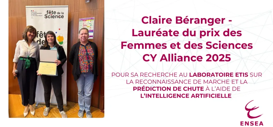 Coup de projecteur sur Claire, doctorante au laboratoire ETIS et lauréate du Prix Femmes & Sciences CY Alliance 2025