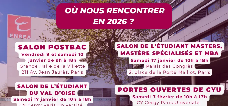 Salons 2026 : l'ENSEA vient à votre rencontre !